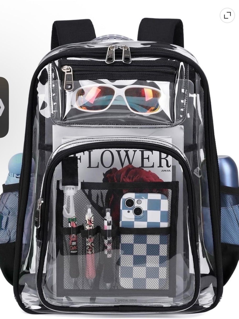 Unisex Clear Backpack; Free Keychain with Purchase.